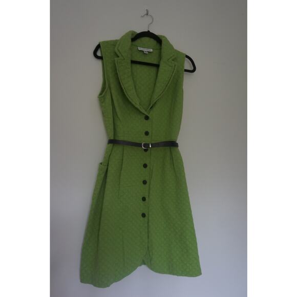Danny & Nicole Dress 100% Cotton Green Size 18 - Picture 2 of 7